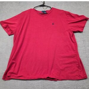 Polo Ralph Lauren Mens XL Red Cotton Short Sleeve Pony Logo Crew Neck T-Shirt